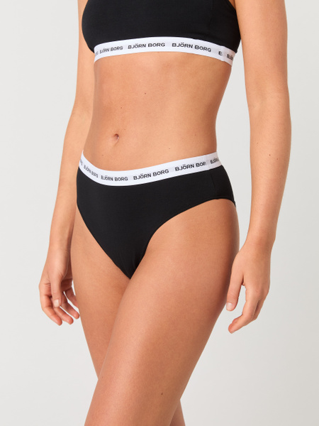 Björn Borg Logo Highwaist Briefs 3-pack Sort, XS
