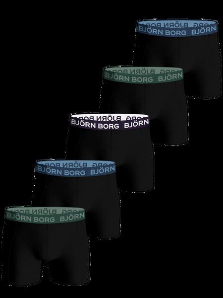 Björn Borg Cotton Stretch Boxer 5-pack Sort, XL