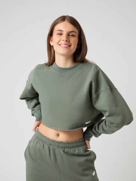 Björn Borg Studio Oversized Cropped Sweatshirt Grøn, XL
