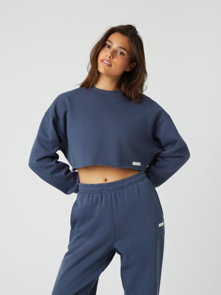 Björn Borg Studio Oversized Cropped Crew Blå, XXL