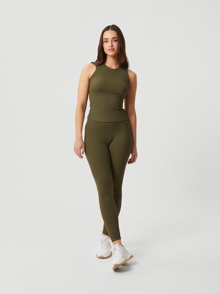 Björn Borg Studio Highwaist Rib Tights Grøn, XL