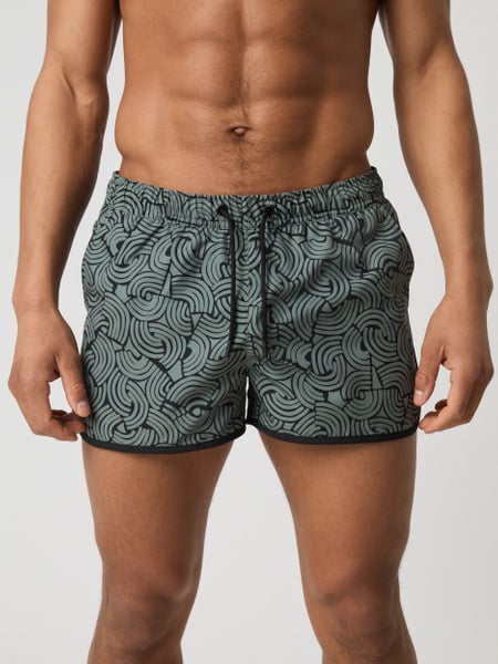 Björn Borg Borg Retro Print Swim Shorts Grøn, S