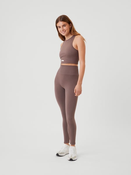 Björn Borg Studio Seamless Rib Tights Brun, L