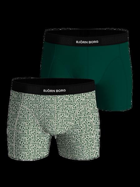 Björn Borg Premium Cotton Stretch Boxer 2-pack Grøn, XS