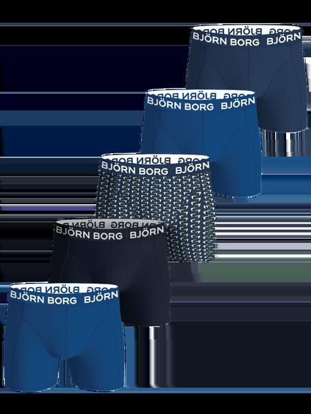 Björn Borg Cotton Stretch Boxers 5-pack Blå, 134-140
