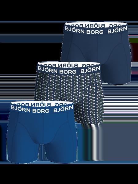 Björn Borg Cotton Stretch Boxers 3-pack Blå, 146-152
