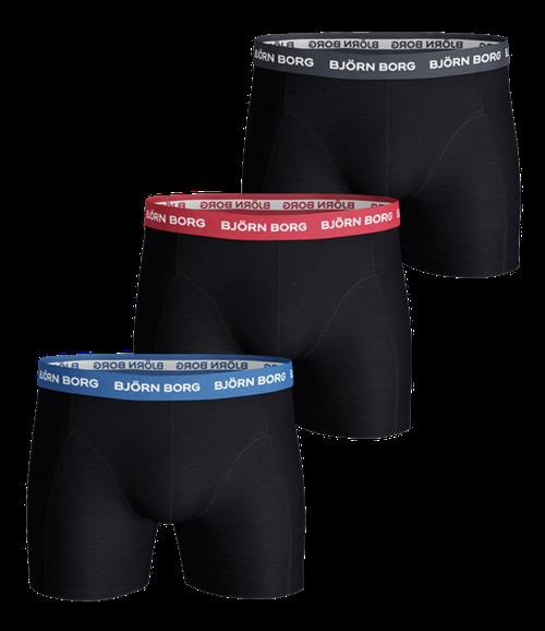 Björn Borg Cotton Stretch Boxer 3-pack Sort, XXL
