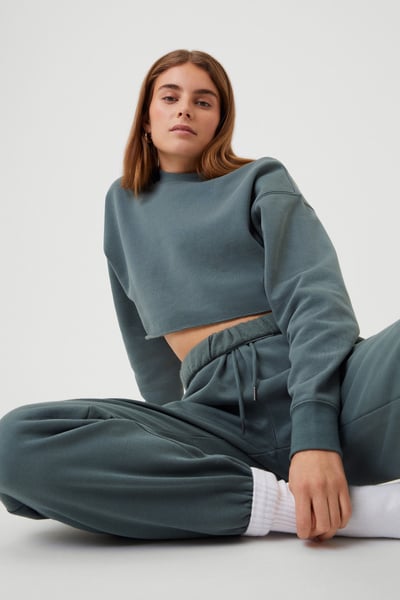 Björn Borg Studio Oversized Cropped Crew Grøn, XL