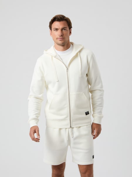 Björn Borg Centre Zip Hoodie Hvid, XXL