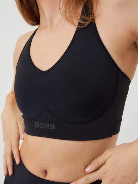 Björn Borg Borg Mid V Support Sports Bra Sort, M
