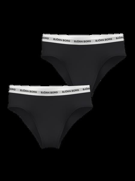 Björn Borg Core Logo High Waist Brief 2-pack Sort, XL