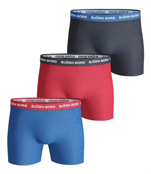 Björn Borg Contrast Elastic Cotton Stretch Boxer 3-pack3-pack Blå, M