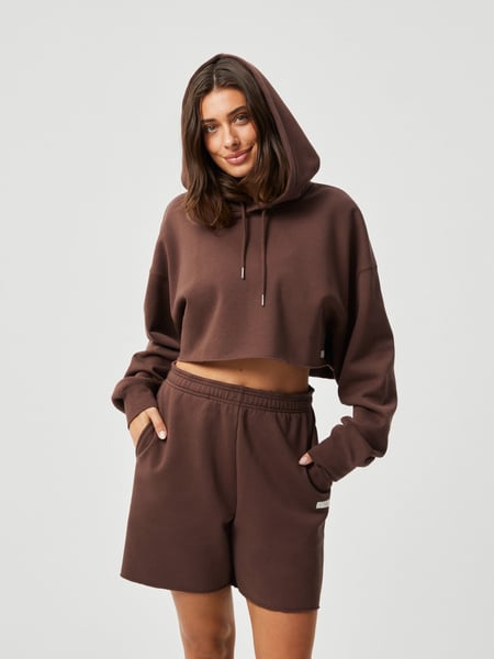 Björn Borg Studio Oversized Cropped Hoodie Brun, L