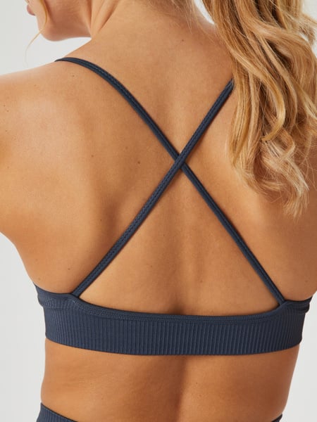 Björn Borg Studio Seamless Ribbed Strap Bra Marineblå, XSS