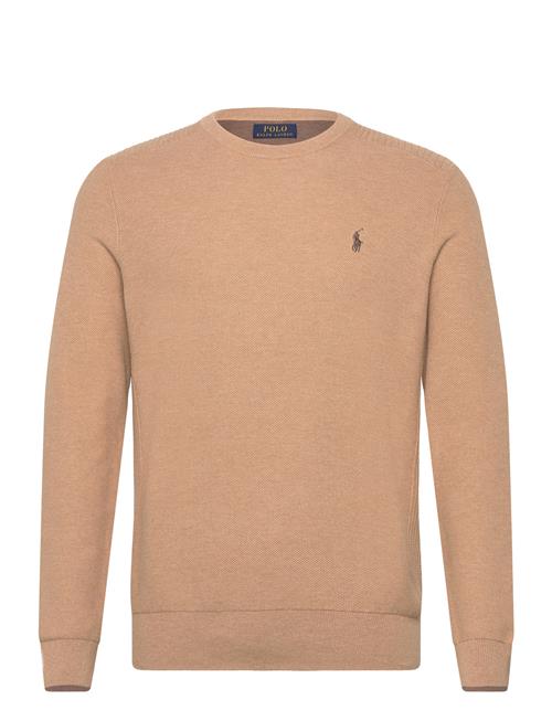 Mesh-Knit Cotton Crewneck Sweater Polo Ralph Lauren Brown