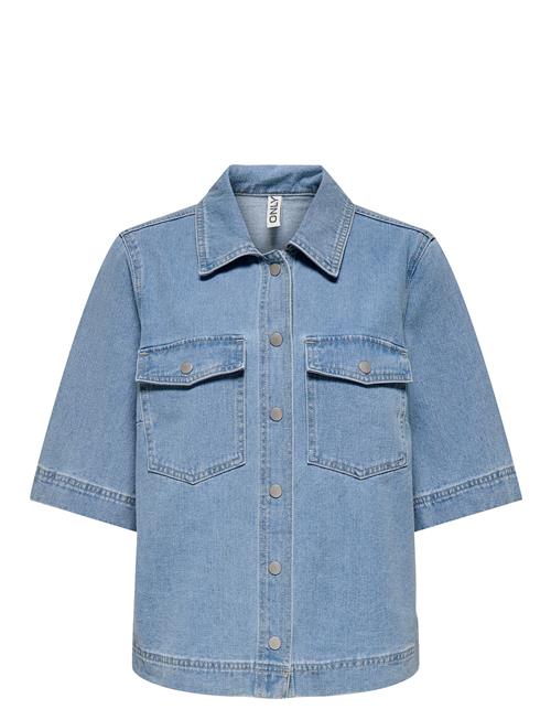 Se Onlbelle S/S Shirt Dnm Gua Noos ONLY Blue ved Booztlet