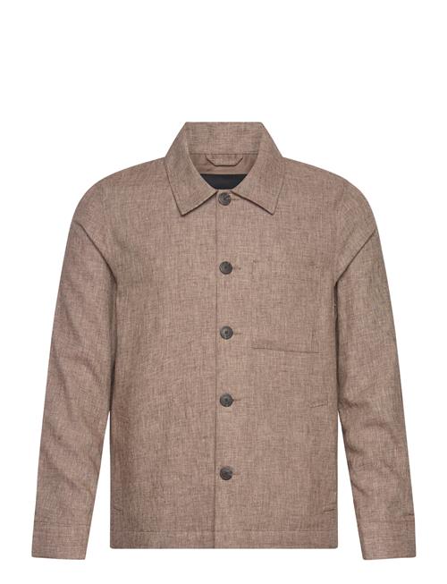 Linen Blend Overshirt Lindbergh Black Brown