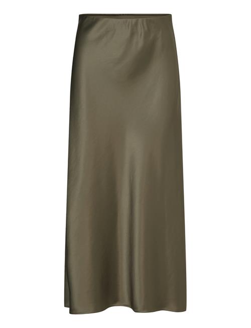 Aubree Satin Maxi Skirt Malina Khaki
