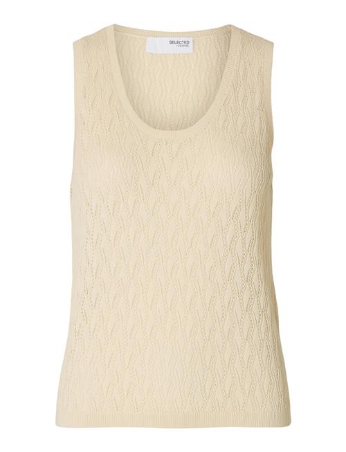Slfagny Sl Knit Top U-Neck Selected Femme Beige