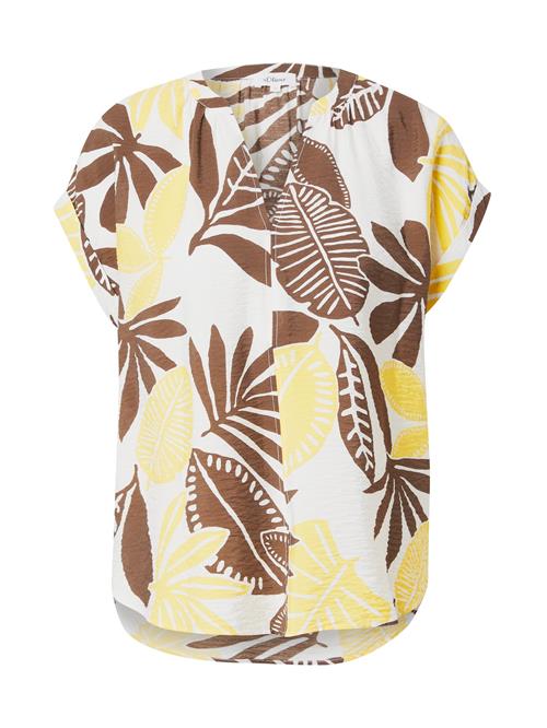 s.Oliver Bluse  creme / mørkegul / sort