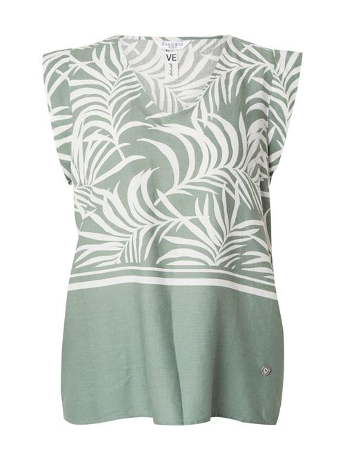 ZABAIONE Bluse 'Pa44ri'  grøn / hvid