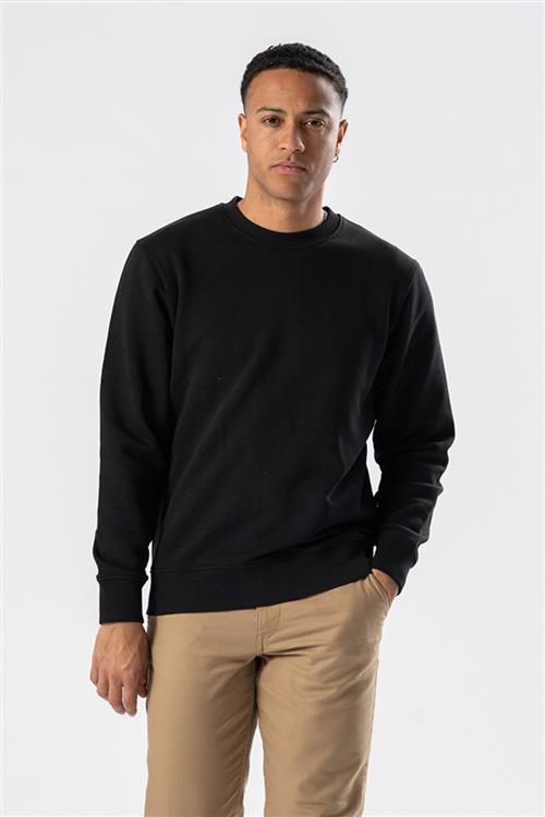 Sweatshirt Crewneck - Sort - Herre - XL - TeeShoppen