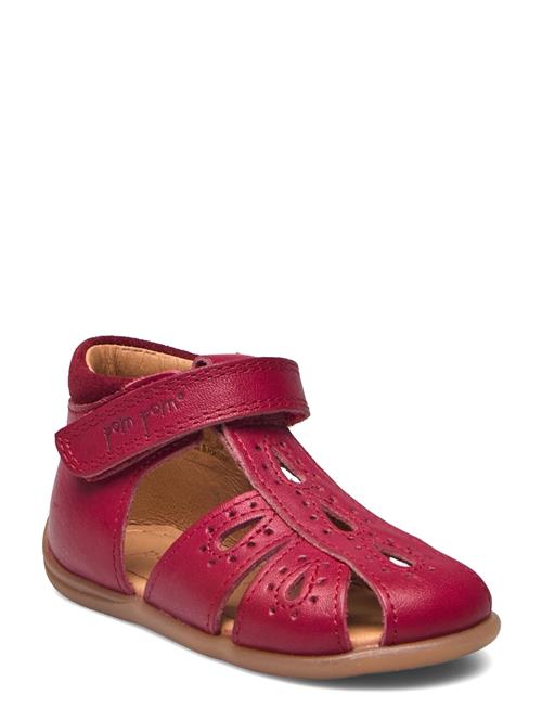 Starters Drops Velcro Sandal Pom Pom Red