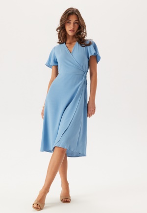 VILA Vilovie S/S Wrap Midi Dress Blissful Blue 38