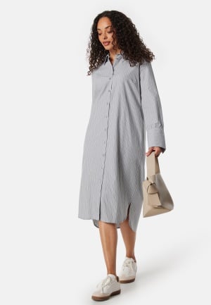 BUBBLEROOM Minou Shirt Dress Grey/White/Striped 34
