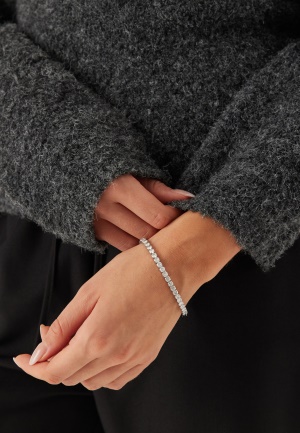 BY JOLIMA Elastic Tennis Bracelet Crystal Steel Onesize