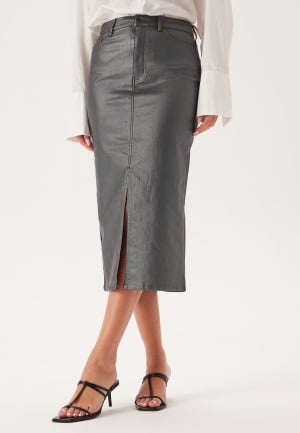 Object Collectors Item Objnaya Coated Mid Waist Skirt Brushed Nickel/Detail Col XS