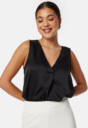 BUBBLEROOM Demi Satin Top Black XS