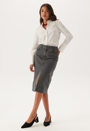 Object Collectors Item Objellen Midi Denim Skirt Grey Denim Detail:Col XS