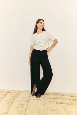 BUBBLEROOM Wide Soft Trousers Black XS