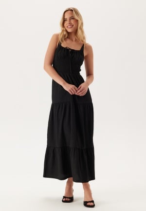 BUBBLEROOM Tie Smock Dress Black XS