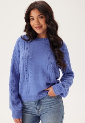 Object Collectors Item Objinge L/S RE O-NECK KNIT  RE Cornflower Blue XS