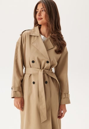 VILA Viaddison L/S LONG TRENCHCOAT  Savannah Tan 36