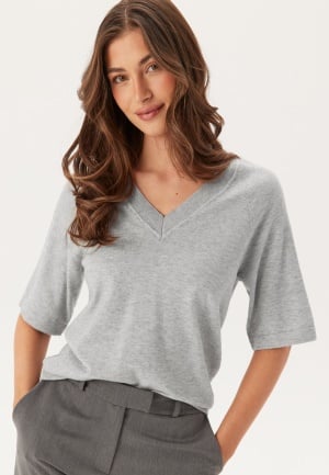 Object Collectors Item Objthess 2/4 LO V-NECK KNIT TO Light Grey Melange XS