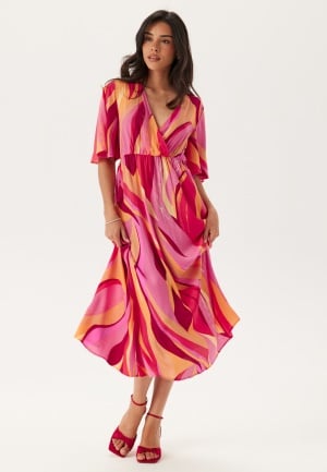 ONLY Onlphiline Flared Long Dress Strawberry Moon Aop:tulip XS