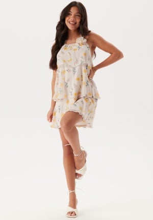 Pieces Pcclara Sl Short Layred Dress Barely Pink Aop:flowers XS