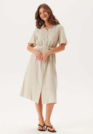 Pieces Pcpia 2/4 MIDI SHIRT DRESS  Birch Stripes:black S