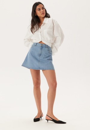 Pieces Pcabbi Mw A-shape Skirt Light Blue Denim XS
