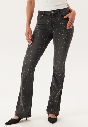 ONLY Onlwauw Mw Ank Sparkle Flared  Washed Black XS/32