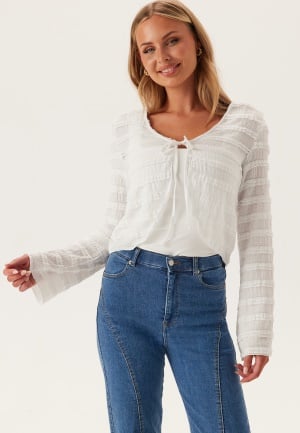 Pieces Pcanine Ls Tie Top Bright White XS