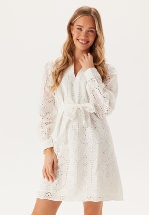 VILA Visine L/S Short Dress Bright White 34