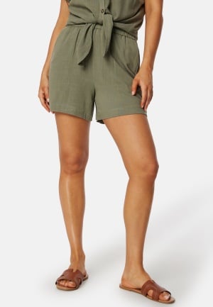 Pieces Pcvinsty HW Linen Shorts Deep Lichen Green L
