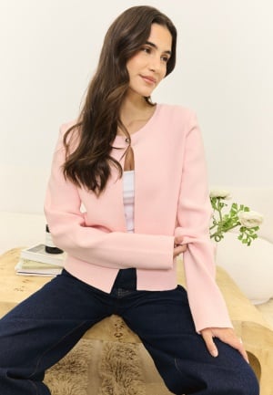 BUBBLEROOM One Button Cardigan Light pink S