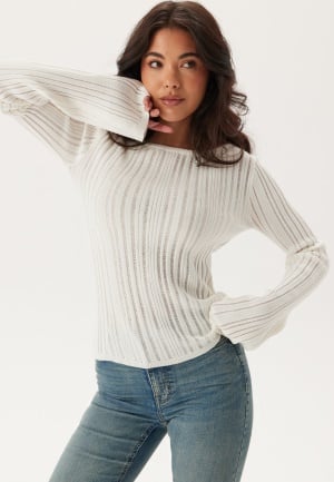 BUBBLEROOM Structure Knitted Top Offwhite S