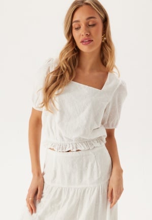 BUBBLEROOM Broderie Anglaise Short Sleeve  Blouse White S