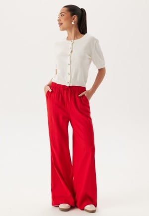 BUBBLEROOM Linen Blend Trousers  Red S